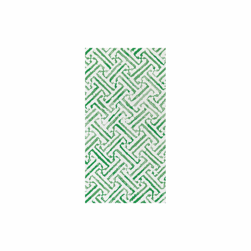 Papersoft Napkins Greek Key Green Guest Towels (Pack of 20)