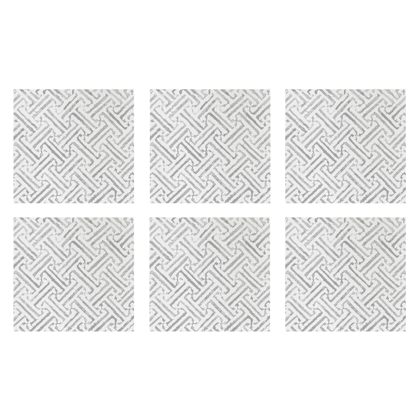 Papersoft Napkins Greek Key Light Gray Cocktail Napkins (Pack of 20) - Set of 6