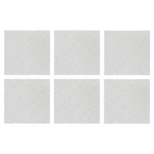 Papersoft Napkins Seersucker Stripe Light Gray Cocktail Napkins (Pack of 20) - Set of 6