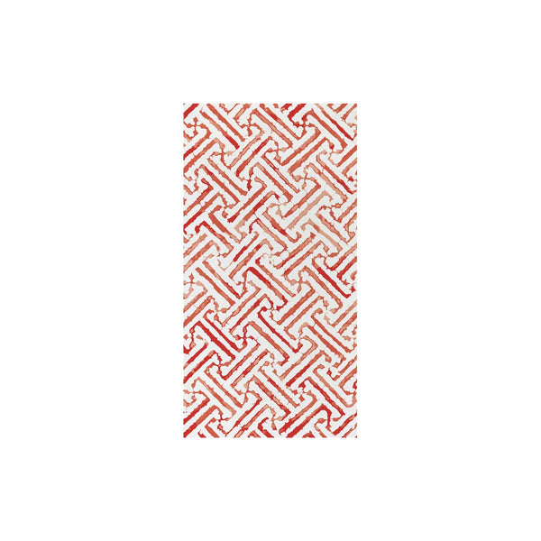 Papersoft Napkins Greek Key Red Guest Towels (Pack of 20)