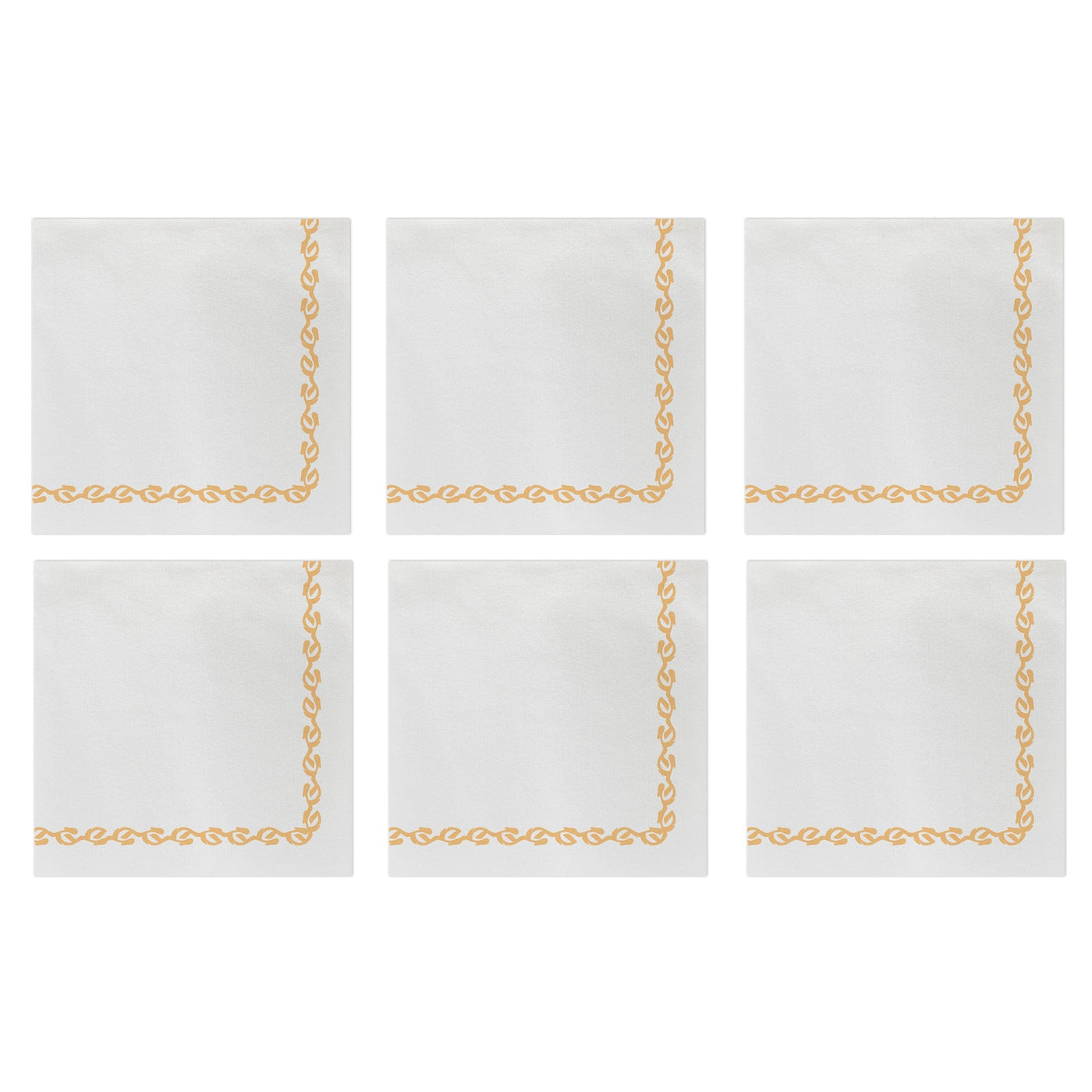 Papersoft Napkins Florentine Yellow Cocktail Napkins (Pack of 20) - Set of 6