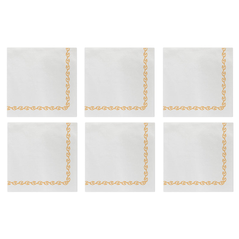 Papersoft Napkins Florentine Yellow Cocktail Napkins (Pack of 20) - Set of 6