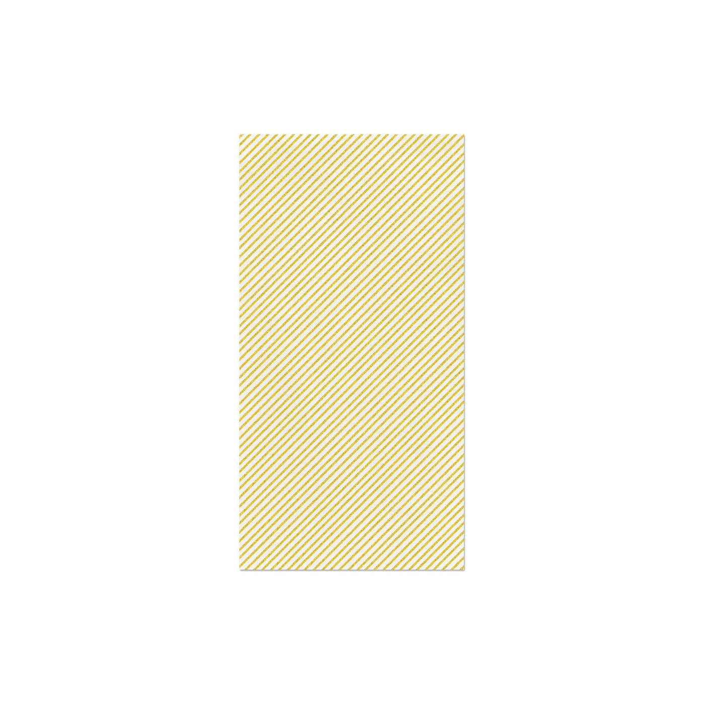 Papersoft Napkins Seersucker Stripe Yellow Guest Towels (Pack of 20)