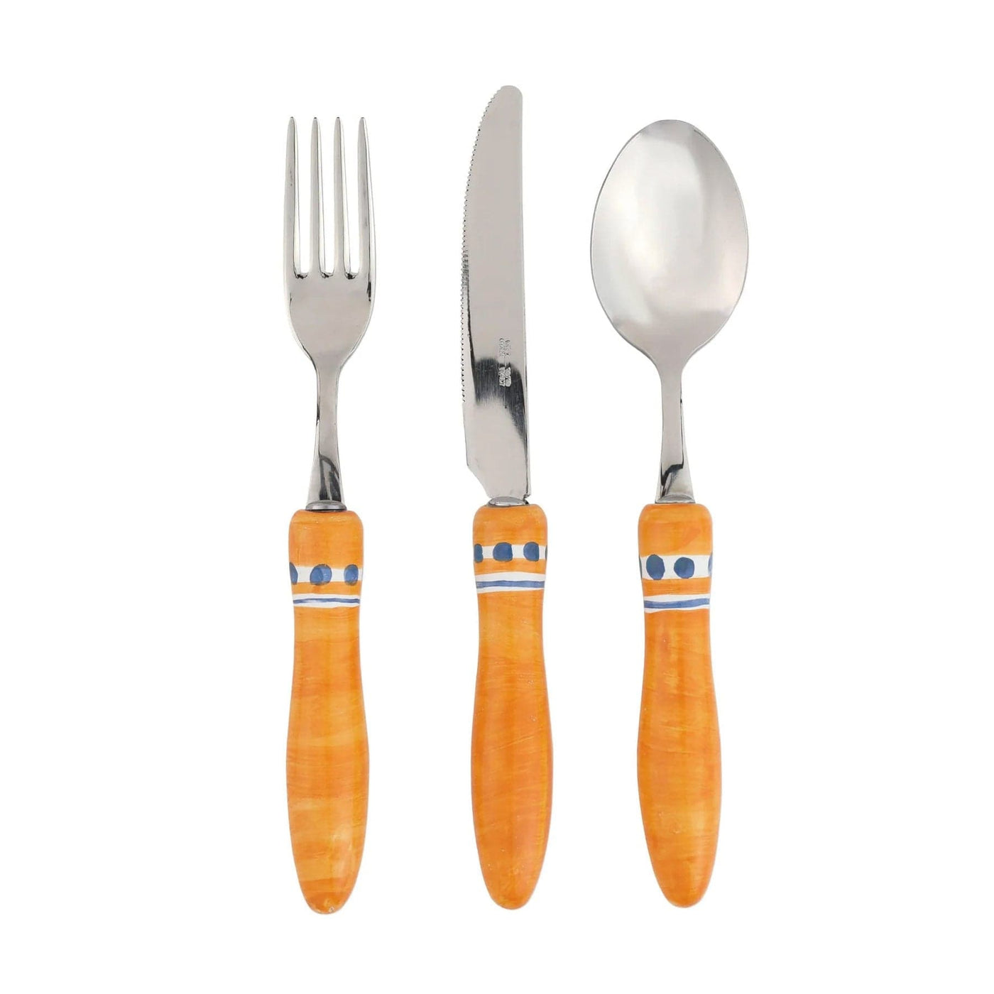 Positano Orange Three-Piece Place Setting