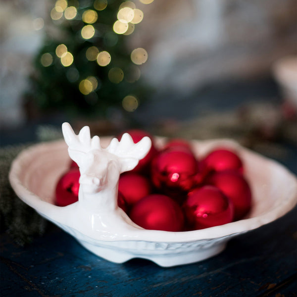 Pietra Natale Figural Deer Shallow Bowl