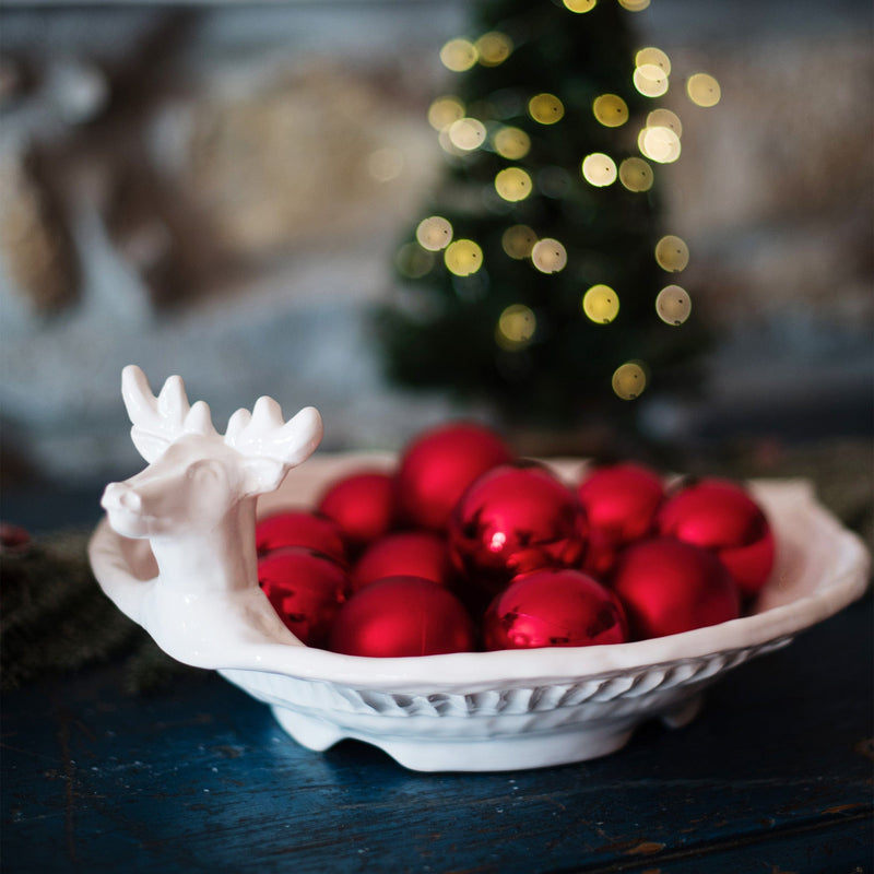 Pietra Natale Figural Deer Shallow Bowl