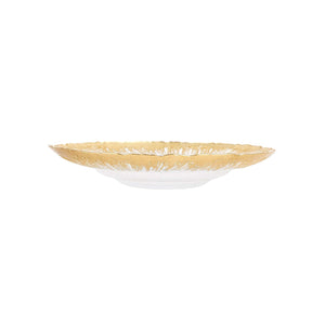 Rufolo Glass Gold Brushstroke Medium Shallow Bowl