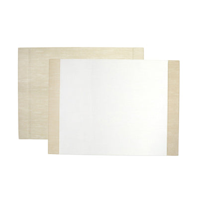 Reversible Placemats White/Cream Edged Rectangular Placemat