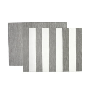 Reversible Placemats Gray/White Striped Rectangular Placemat