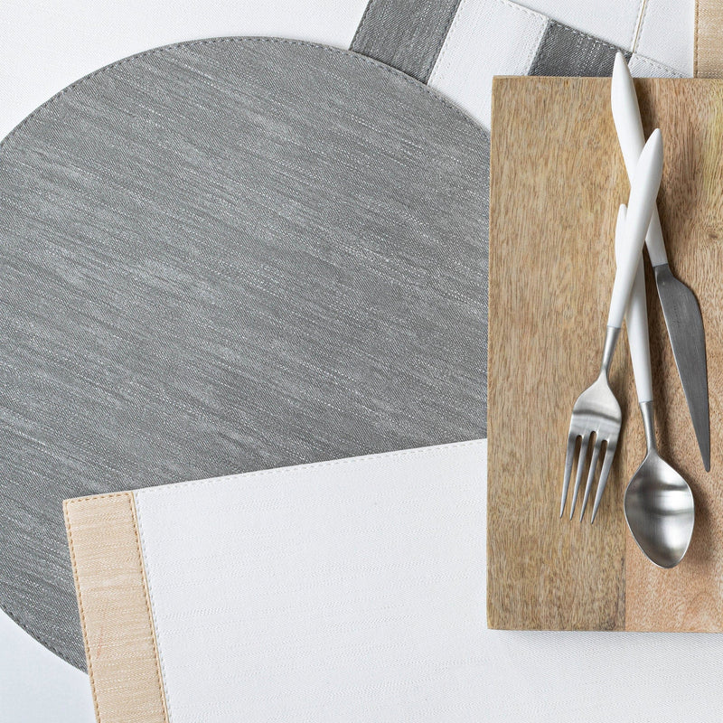 Reversible Placemats Gray/White Round Placemat