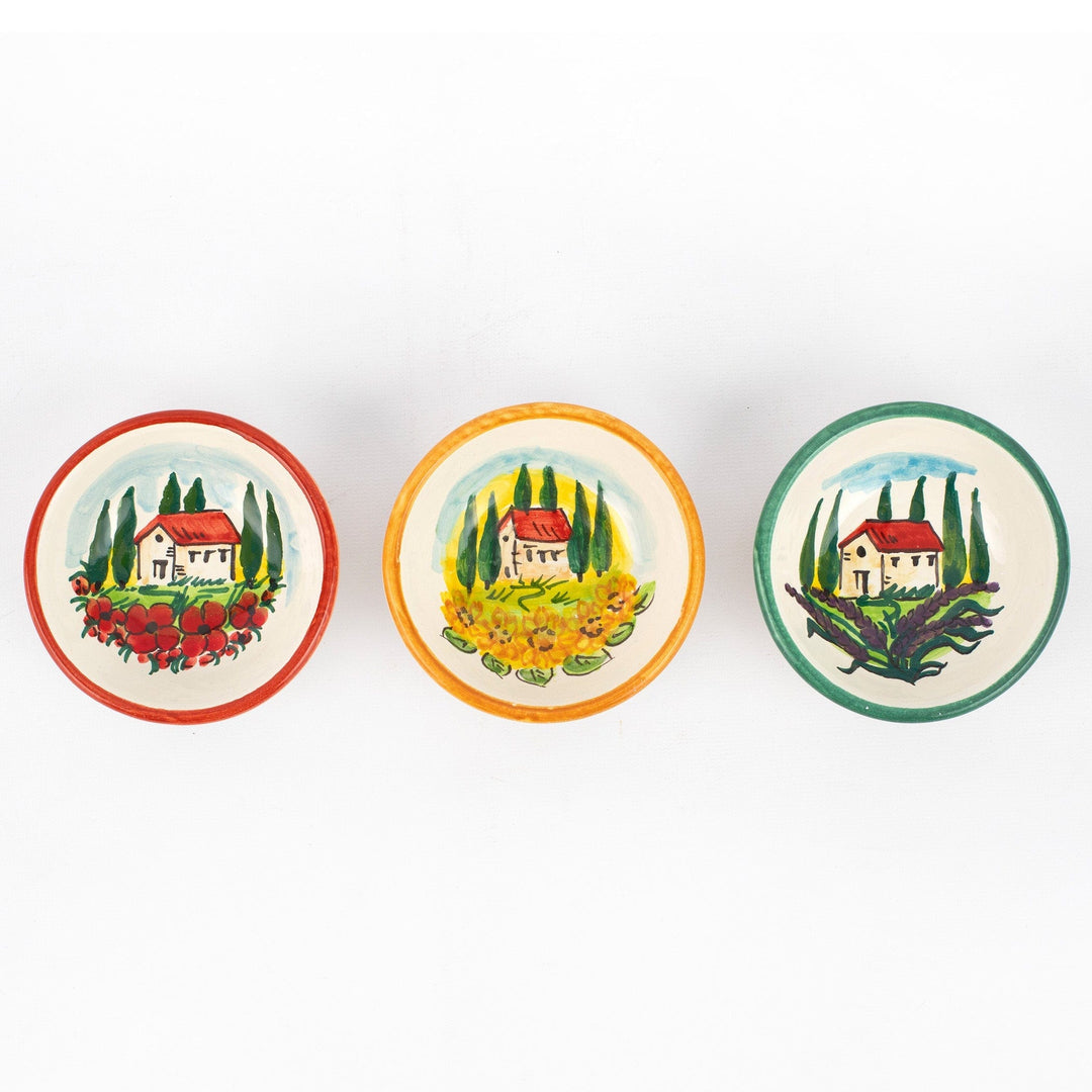 Assorted Landscapes Small Bowls - Set of 3