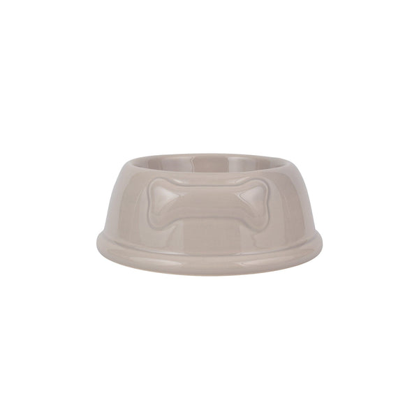 Small Dog Bowl w/ Bone - Beige