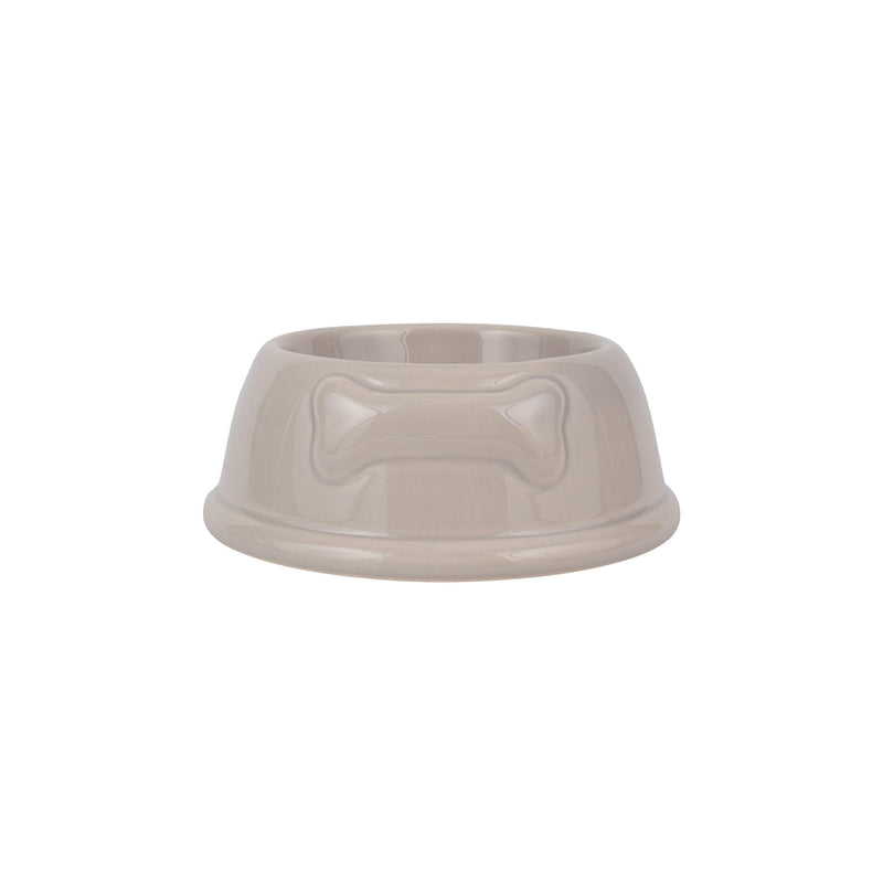 Small Dog Bowl w/ Bone - Beige