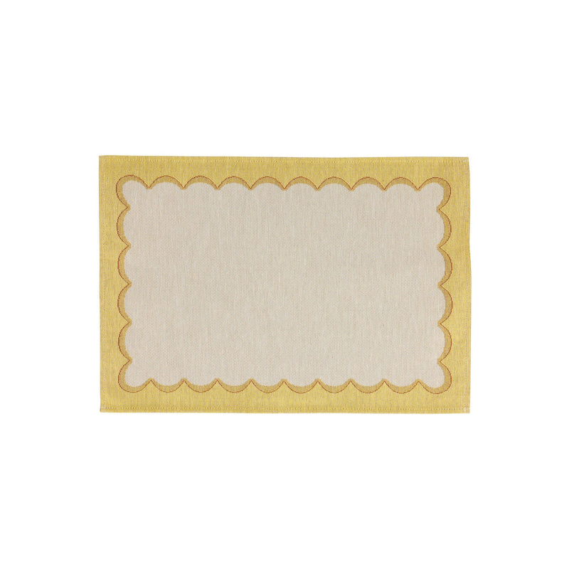 Tavola Yellow Scalloped Placemats - Set of 4