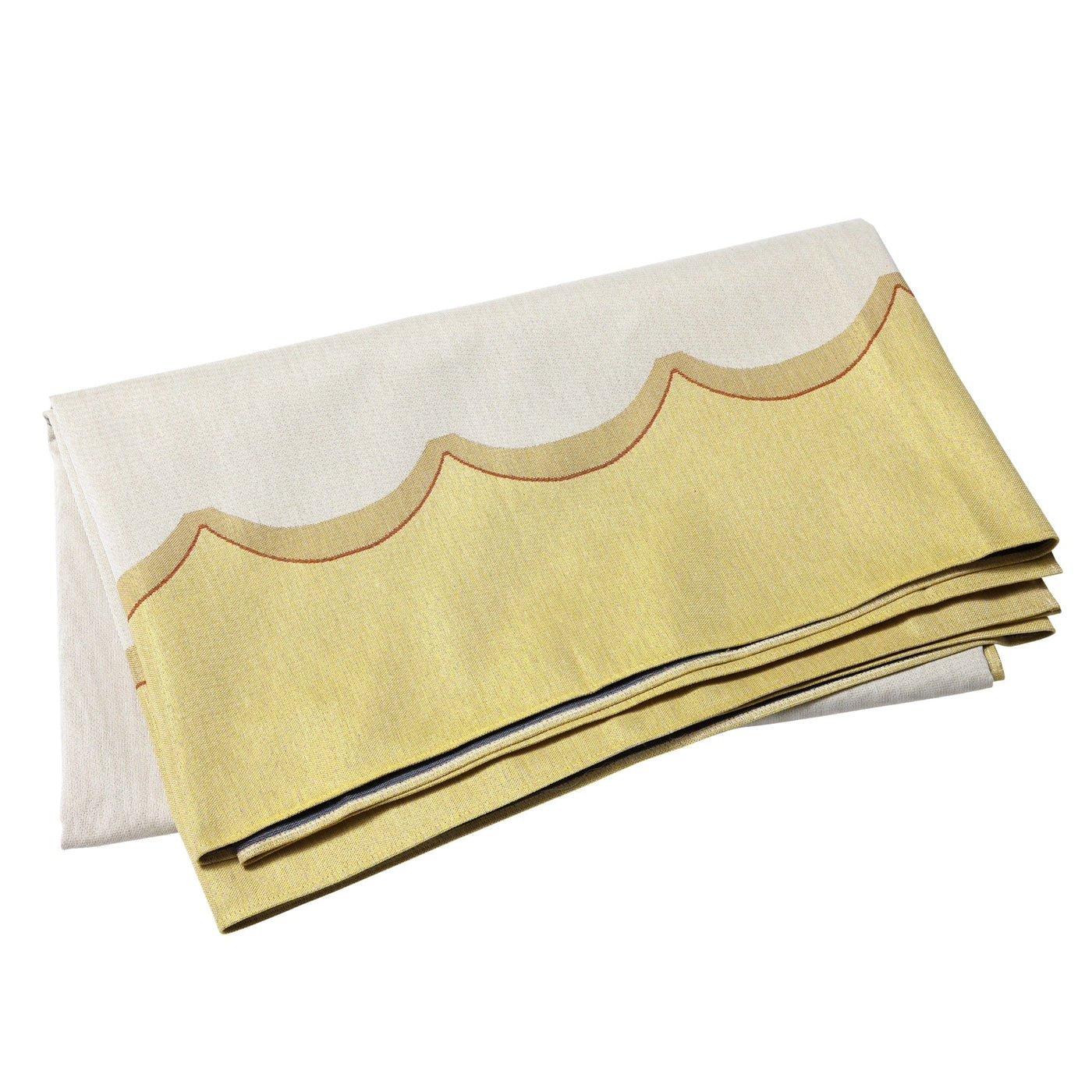 Tavola Yellow Scalloped Tablecloth