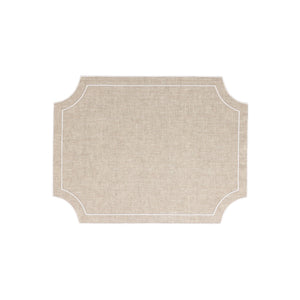 Tessuti Natural Rectangular Placemats with White Stitching - Set of 4