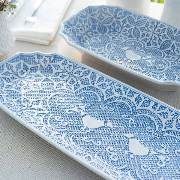 Uccello Blu Long Oval Platter