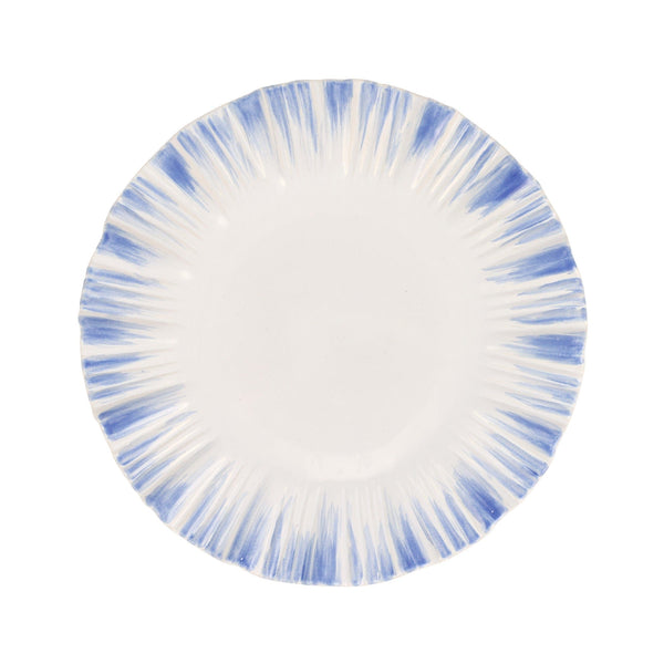 Bari Blue and White European Dinner Plate