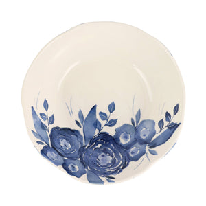 Blue Camellia Shallow Serving Bowl