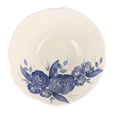 Blue Camellia Deep Serving Bowl