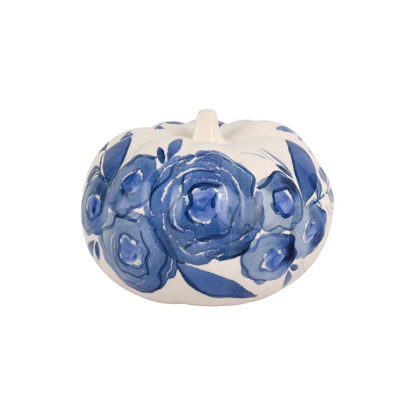 Blue Camellia Small Figural Pumpkin