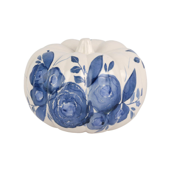 Blue Camellia Medium Figural Pumpkin