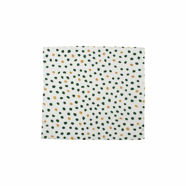 Bohemian Linens Dot Green/Gold Napkins - Set of 4