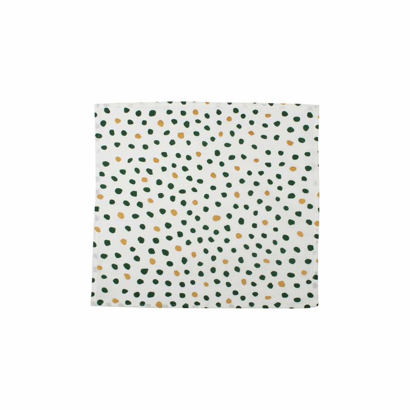 Bohemian Linens Dot Green/Gold Napkins - Set of 4