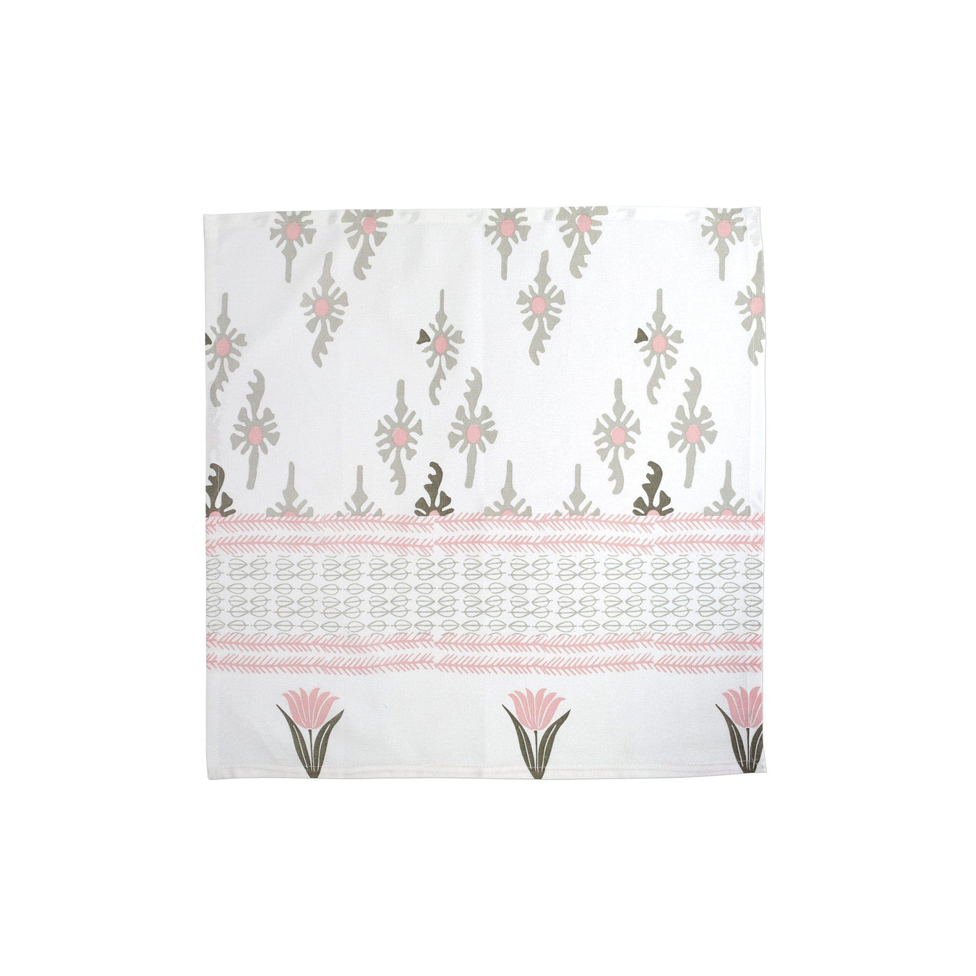 Bohemian Linens Gray/Pink Napkins - Set of 4