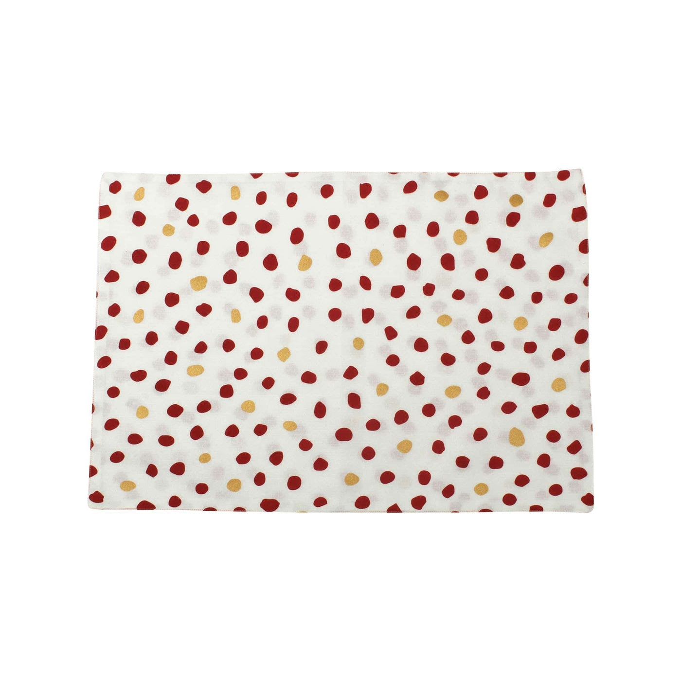 Bohemian Linens Dot Red/Gold Reversible Placemats - Set of 4