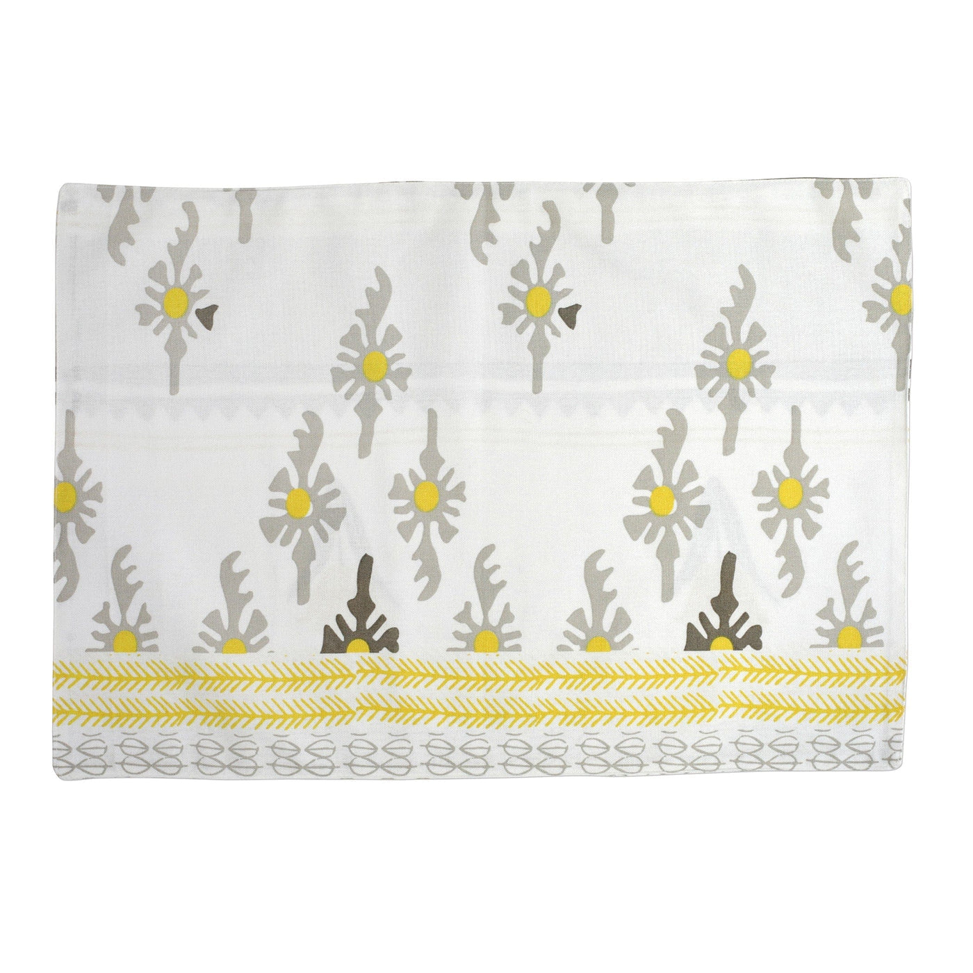 Bohemian Linens Gray/Yellow Reversible Placemats - Set of 4