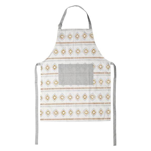 Bohemian Linens Beige/Gray Apron