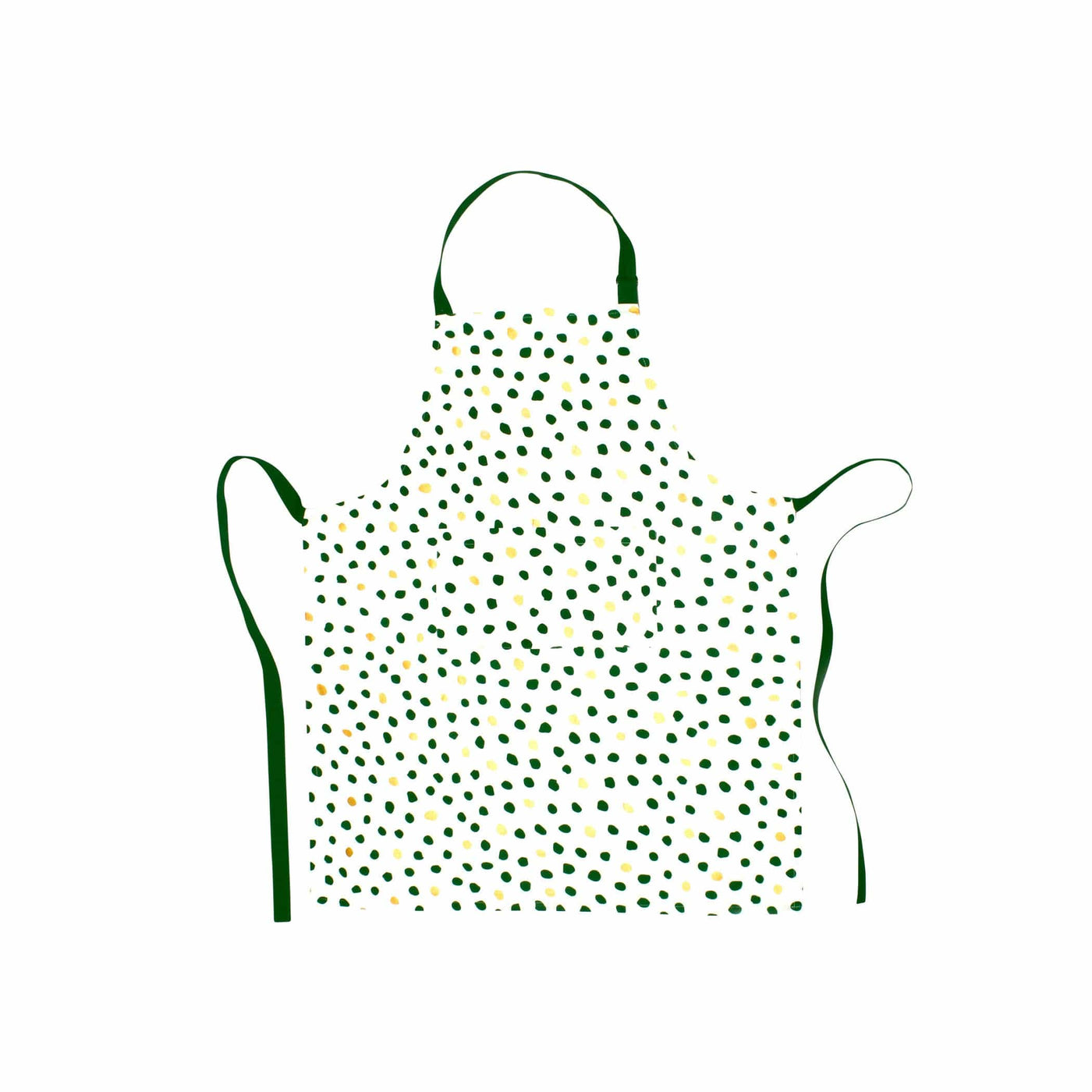 Bohemian Linens Dot Green/Gold Apron