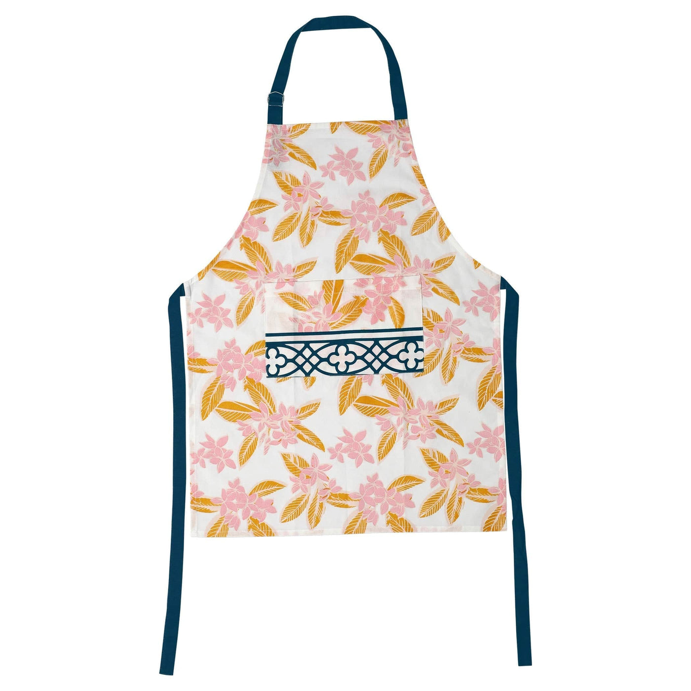 Bohemian Linens Navy/Pink Apron