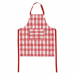 Bohemian Linens Plaid Red/White Apron