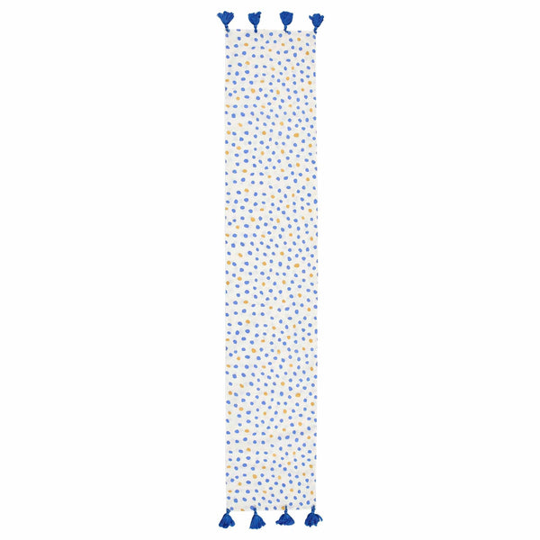 Bohemian Linens Dot Blue/Gold Runner