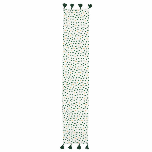 Bohemian Linens Dot Green/Gold Runner