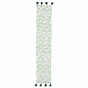 Bohemian Linens Dot Green/Gold Runner