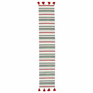 Bohemian Linens Stripe Red/Green Runner