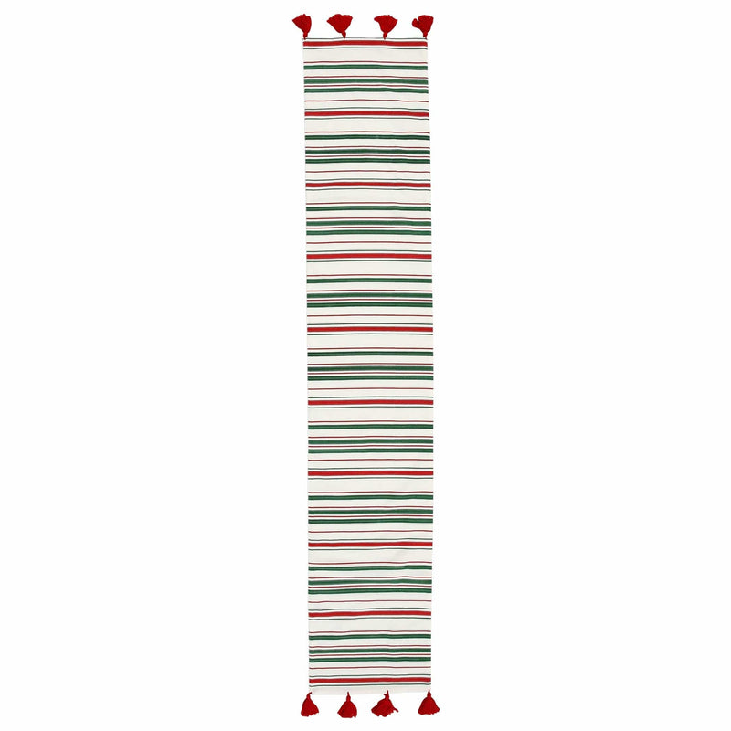 Bohemian Linens Stripe Red/Green Runner