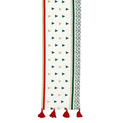 Bohemian Linens Tree Green/Gold Runner