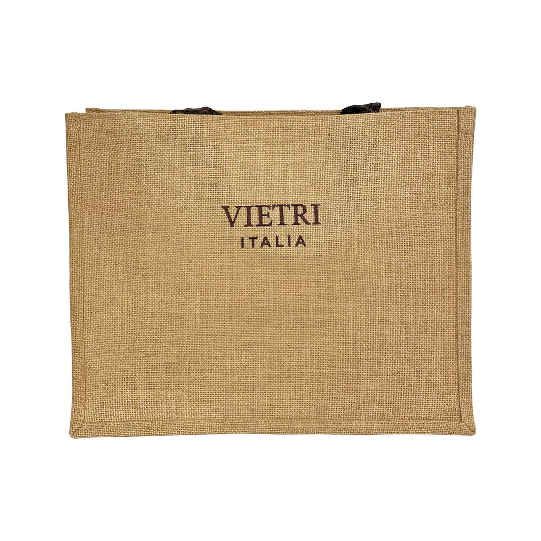 VIETRI Tote - Natural With Brown Logo