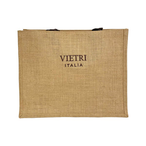 VIETRI Tote - Natural With Brown Logo