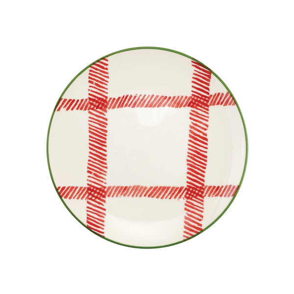 Mistletoe Plaid Salad Plate