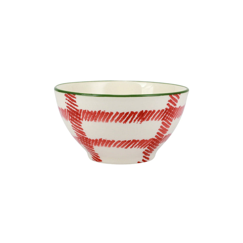 Mistletoe Plaid Cereal Bowl