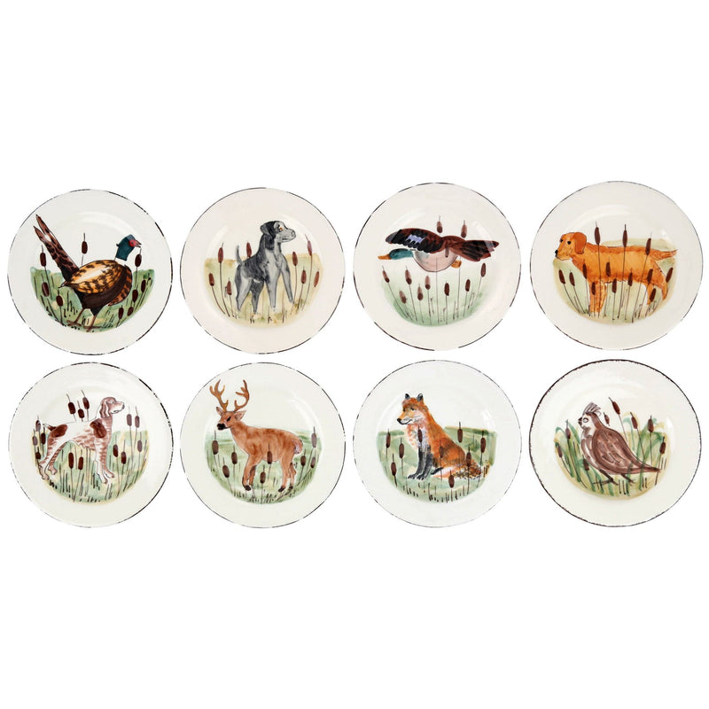 Wildlife Assorted Salad Plates - Set of 8