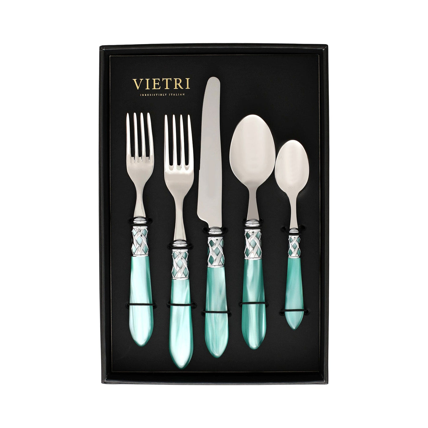 Aladdin Brilliant Aqua Five-Piece Place Setting – Set of 4