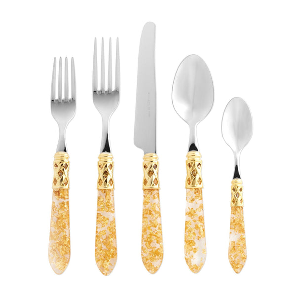 Aladdin Gold Fleck Five-piece Place Setting by VIETRI