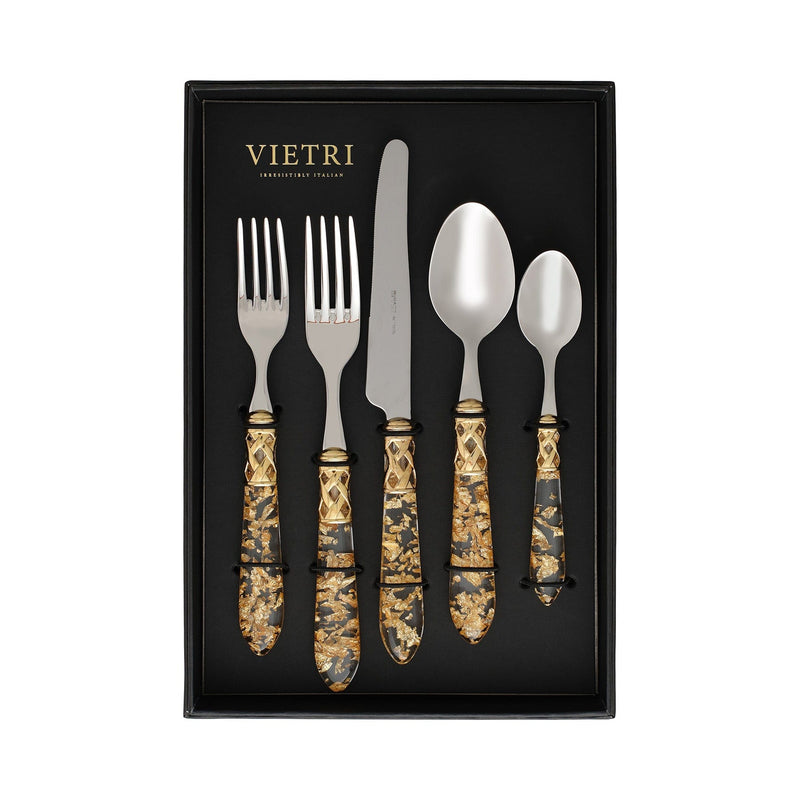 Aladdin Brilliant Gold Fleck Five-Piece Place Setting – Set of 4