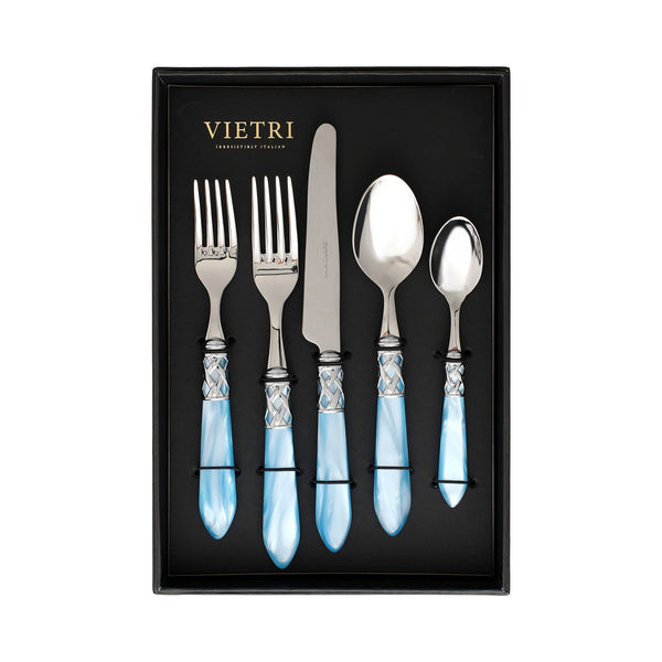 Aladdin Brilliant Light Blue Five-Piece Place Setting – Set of 4